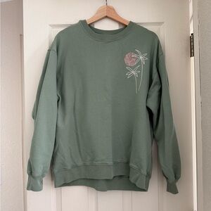 Hollister Sage Green Fleece Crew Sweatshirt